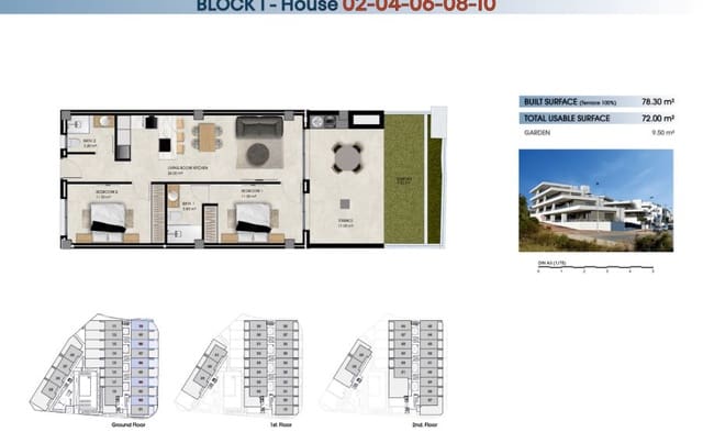 2 Zimmer Apartment zu verkaufen in El Pinet, Elche / Elx mit Pool - 246.000 € (Ref: 9780590)