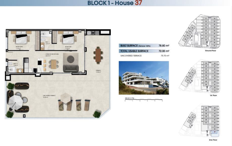 2 soverom Leilighet til salgs i El Pinet med svømmebasseng - € 246 000 (Ref: 9780590)