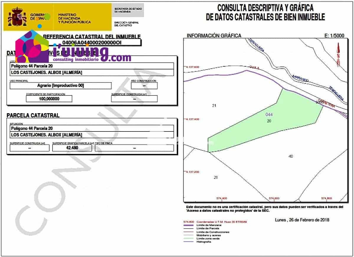 Bauplatz zu verkaufen in Albox - 30.000 € (Ref: 7232280)