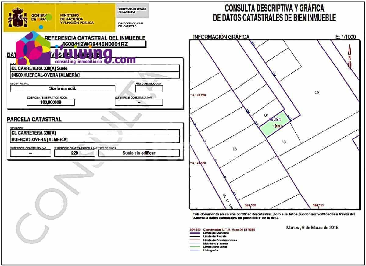 Building Plot for sale in Huercal-Overa - € 59,000 (Ref: 7232284)