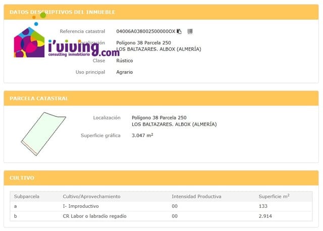 Tomt till salu i Albox - 20 000 € (Ref: 8183698)