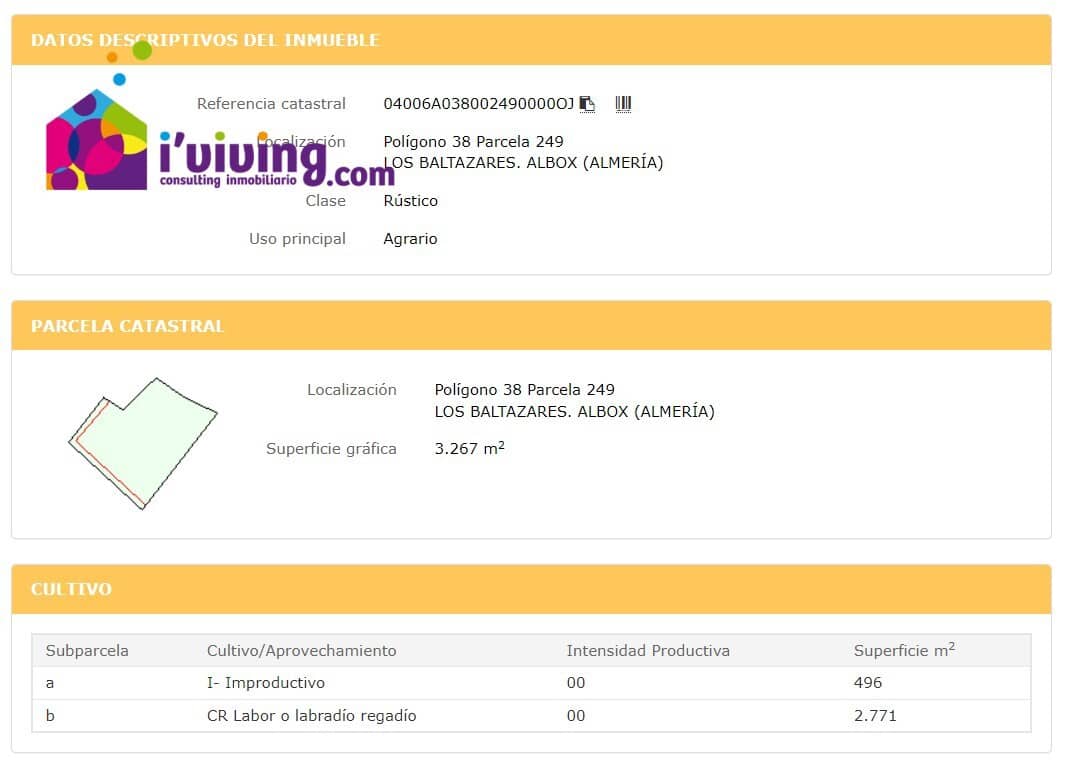 Tomt till salu i Albox - 20 000 € (Ref: 8183699)
