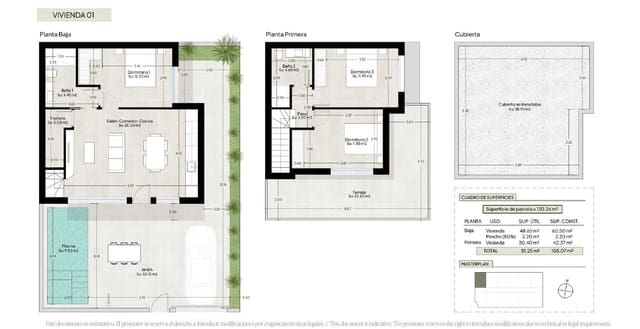 3 quarto Apartamento para venda em Condado de Alhama, Alhama de Murcia com piscina - 369 000 € (Ref: 10158953)