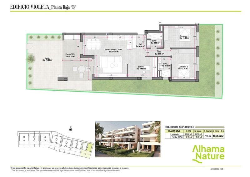 2 soveværelse Lejlighed til salg i Condado de Alhama med swimmingpool - € 229.500 (Ref: 10158959)