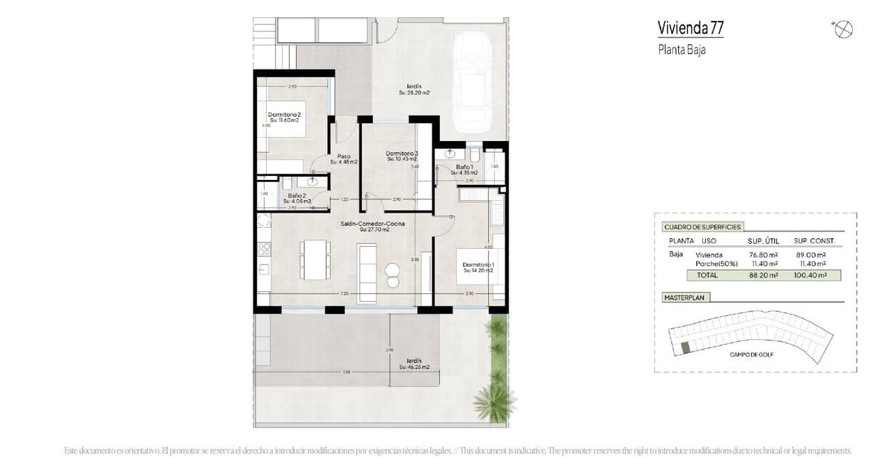 3 soveværelse Bungalow til salg i Alhama de Murcia med swimmingpool garage - € 374.900 (Ref: 10158960)
