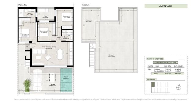 3 chambre Villa/Maison à vendre à Condado de Alhama, Alhama de Murcia avec piscine garage - 369 900 € (Ref: 10158961)
