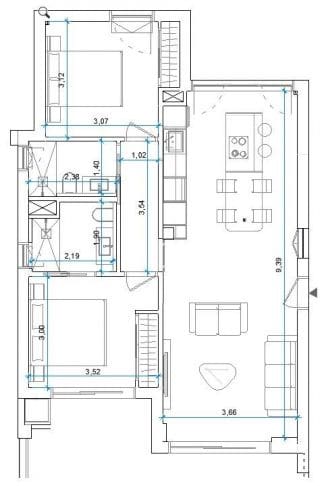 2 soveværelse Lejlighed til salg i Las Colinas Golf med swimmingpool garage - € 379.900 (Ref: 9888093)