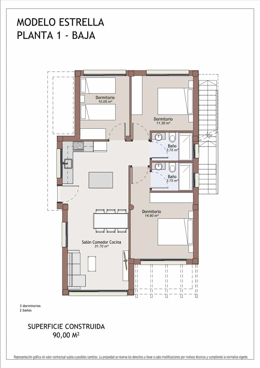3 soveværelse Villa til salg i Vera med swimmingpool - € 379.000 (Ref: 6738260)