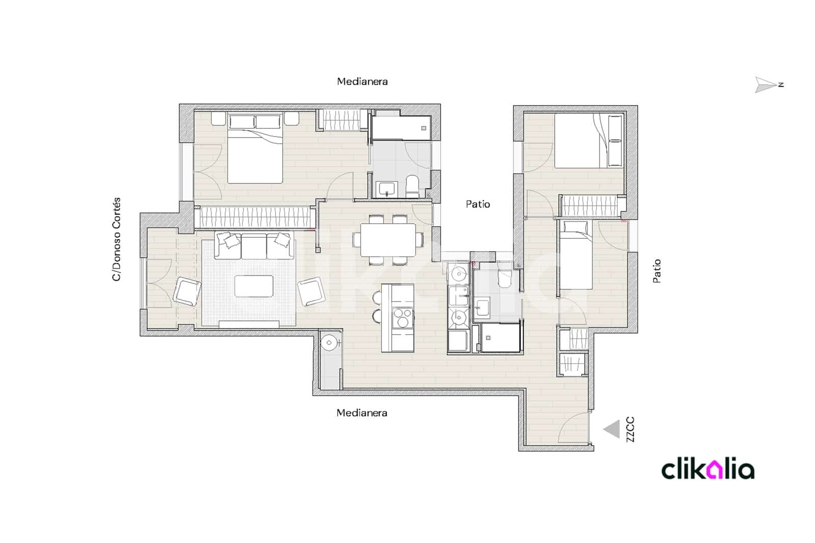3 soveværelse Lejlighed til salg i Madrid by - € 800.000 (Ref: 8931532)