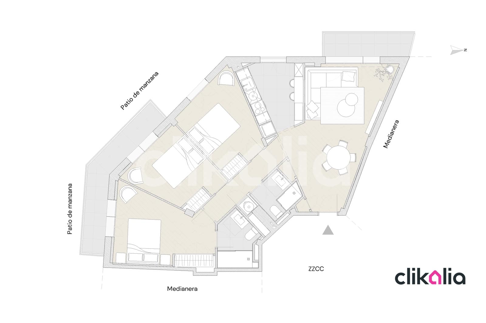 3 sypialnia Mieszkanie na sprzedaż w Miasto Malaga - 385 000 € (Ref: 9050364)