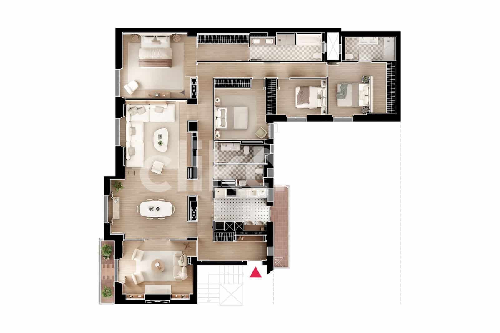 4 sypialnia Mieszkanie na sprzedaż w Miasto Madryt - 1 850 000 € (Ref: 9109763)