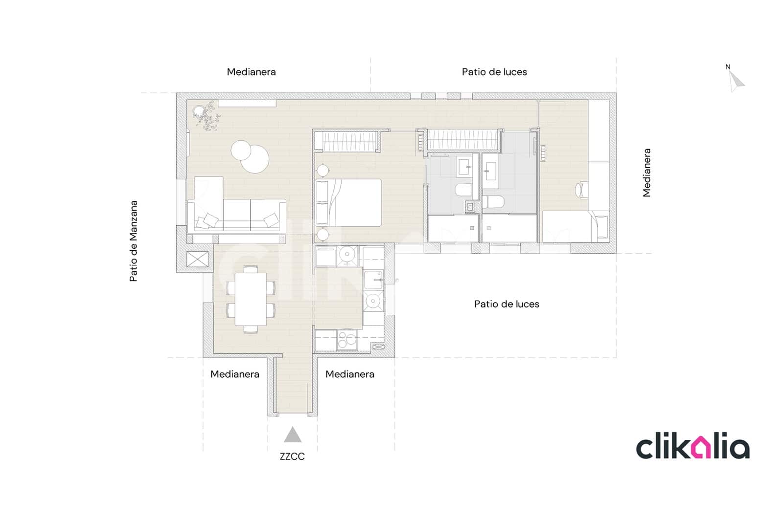 2 soveværelse Lejlighed til salg i Madrid by - € 740.000 (Ref: 9148013)