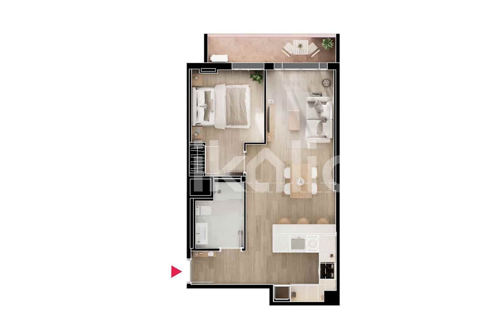 1 soveværelse Lejlighed til salg i Madrid by - € 450.000 (Ref: 9158652)