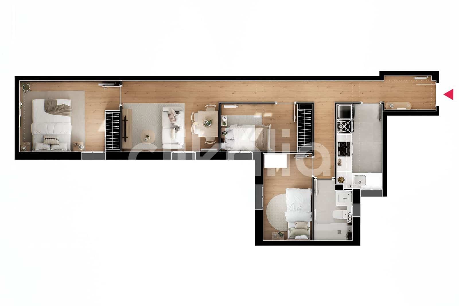 3 soveværelse Lejlighed til salg i Madrid by - € 325.000 (Ref: 9158653)