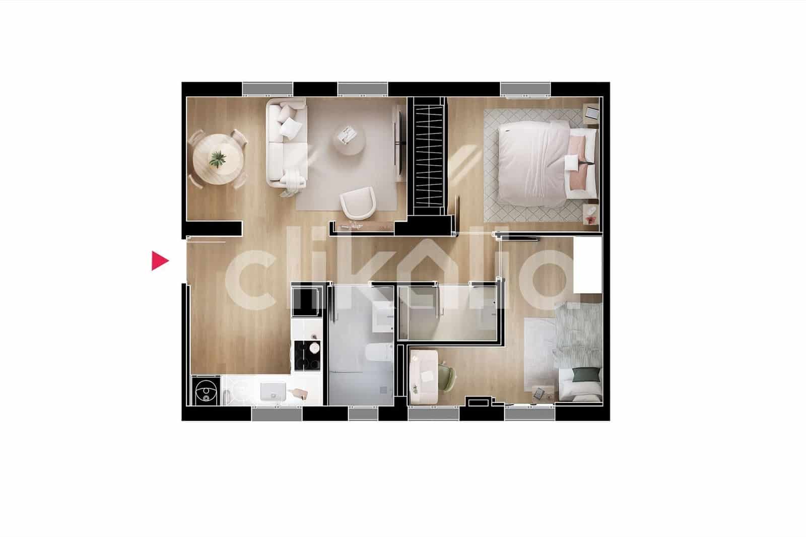 2 soveværelse Lejlighed til salg i Madrid by - € 630.000 (Ref: 9184687)