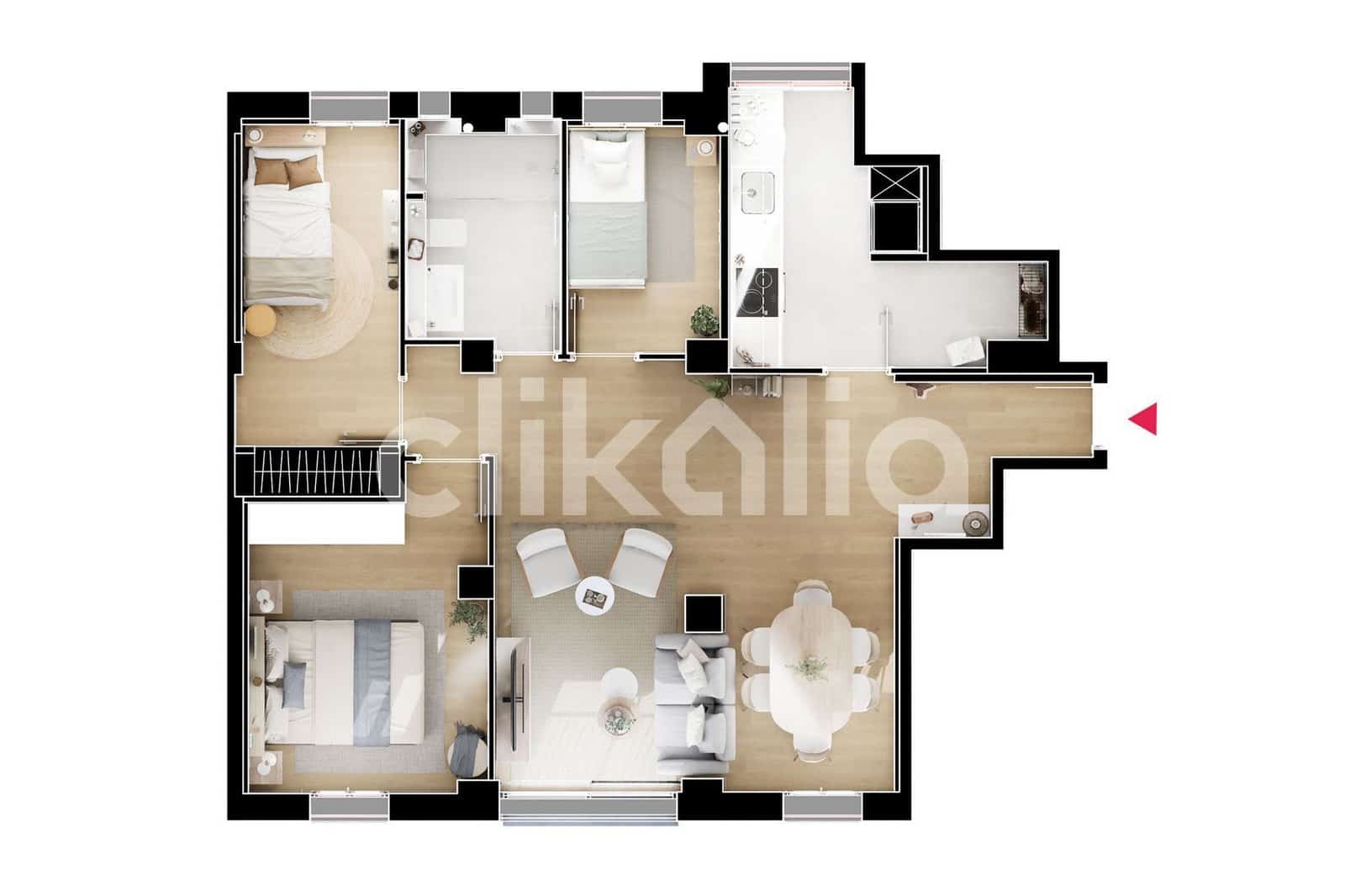 3 slaapkamer Flat te koop in Madrid stad - € 360.000 (Ref: 9190563)