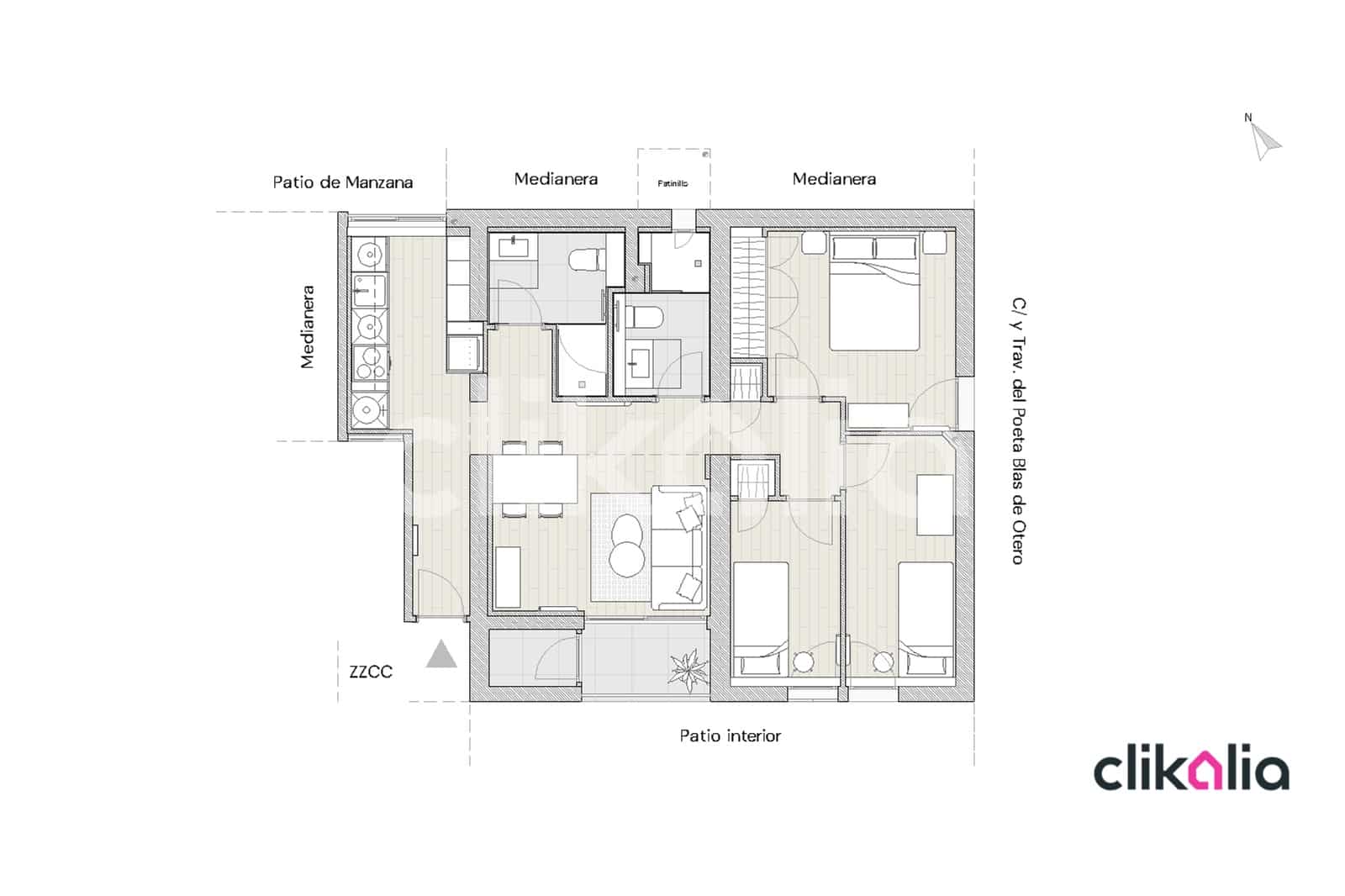 3 slaapkamer Flat te koop in Madrid stad - € 360.000 (Ref: 9326985)
