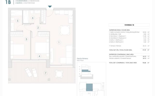 2 soveværelse Lejlighed til salg i Benijófar med swimmingpool - € 285.000 (Ref: 9850100)