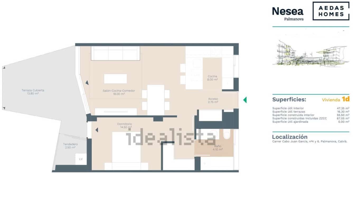 1 soverom Leilighet til salgs i Palmanova med svømmebasseng garasje - € 330 000 (Ref: 7461592)