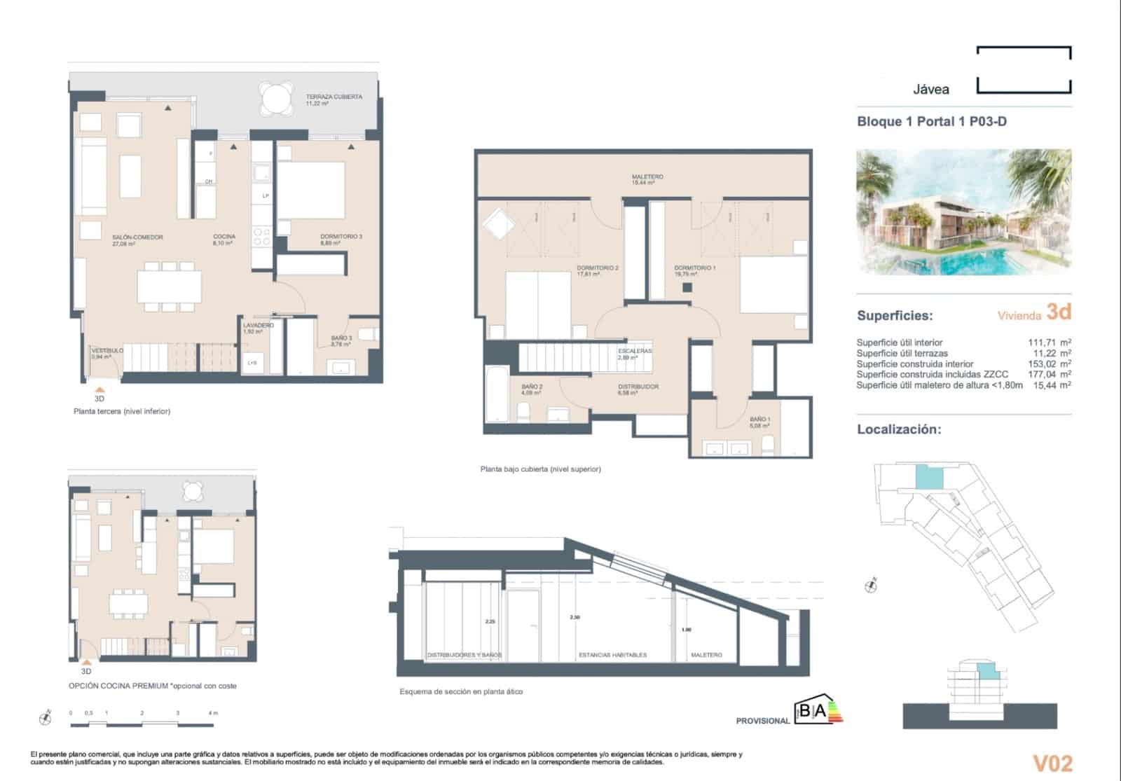 3 sypialnia Apartament na sprzedaż w Javea / Xabia z garażem - 560 000 € (Ref: 9665398)