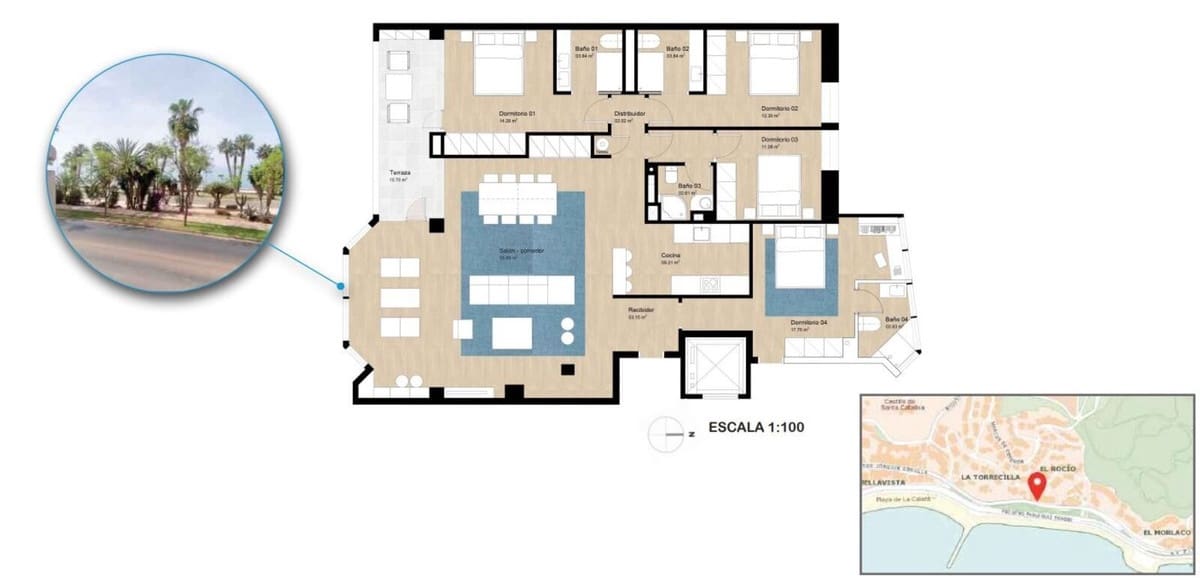 Apartamento Playa de 4 habitaciones en Málaga ciudad en venta - 1.150.000 € (Ref: 8010766)