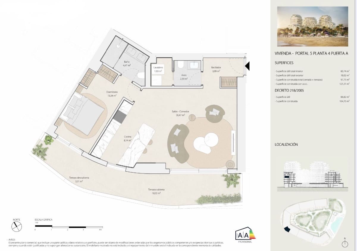 1 bedroom Beach Apartment for sale in Malaga city - € 710,000 (Ref: 8927878)