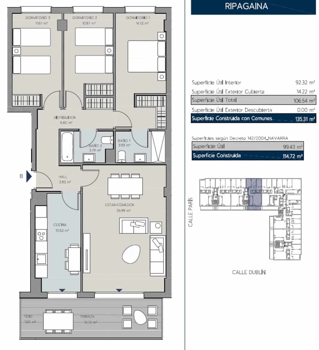 3 chambre Appartement à vendre à Burlada avec garage - 425 000 € (Ref: 9670220)