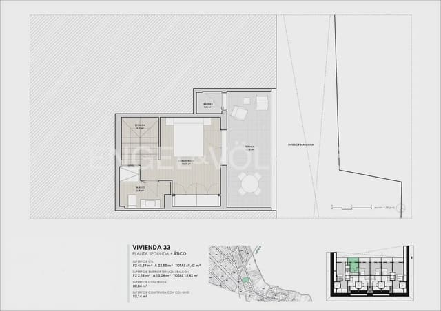 2 chambre Penthouse à vendre à Godella avec piscine garage - 385 000 € (Ref: 10130698)