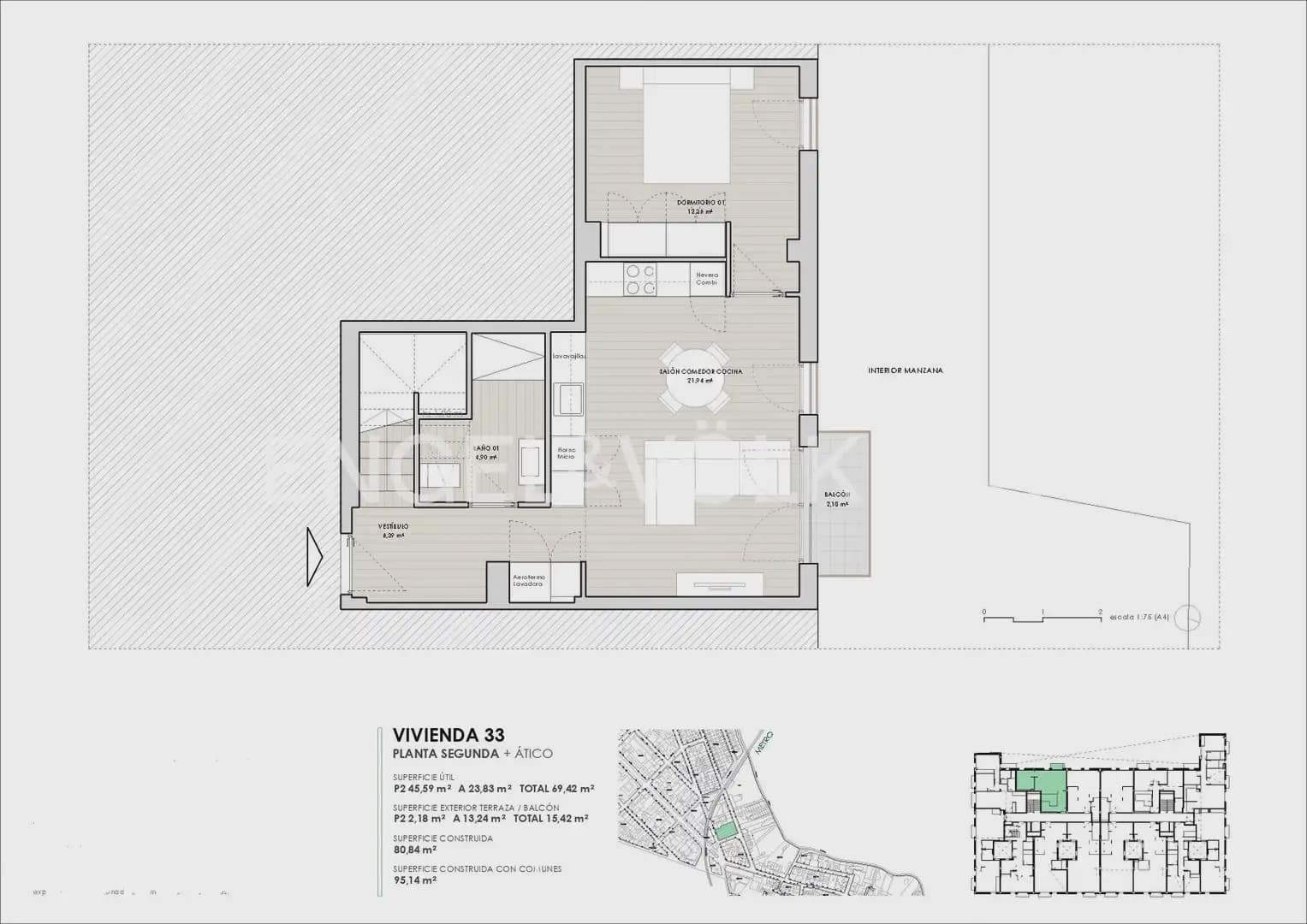 2 chambre Penthouse à vendre à Godella avec piscine garage - 385 000 € (Ref: 10130698)