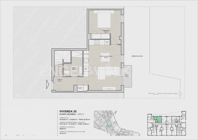2 chambre Penthouse à vendre à Godella avec piscine garage - 385 000 € (Ref: 10130698)