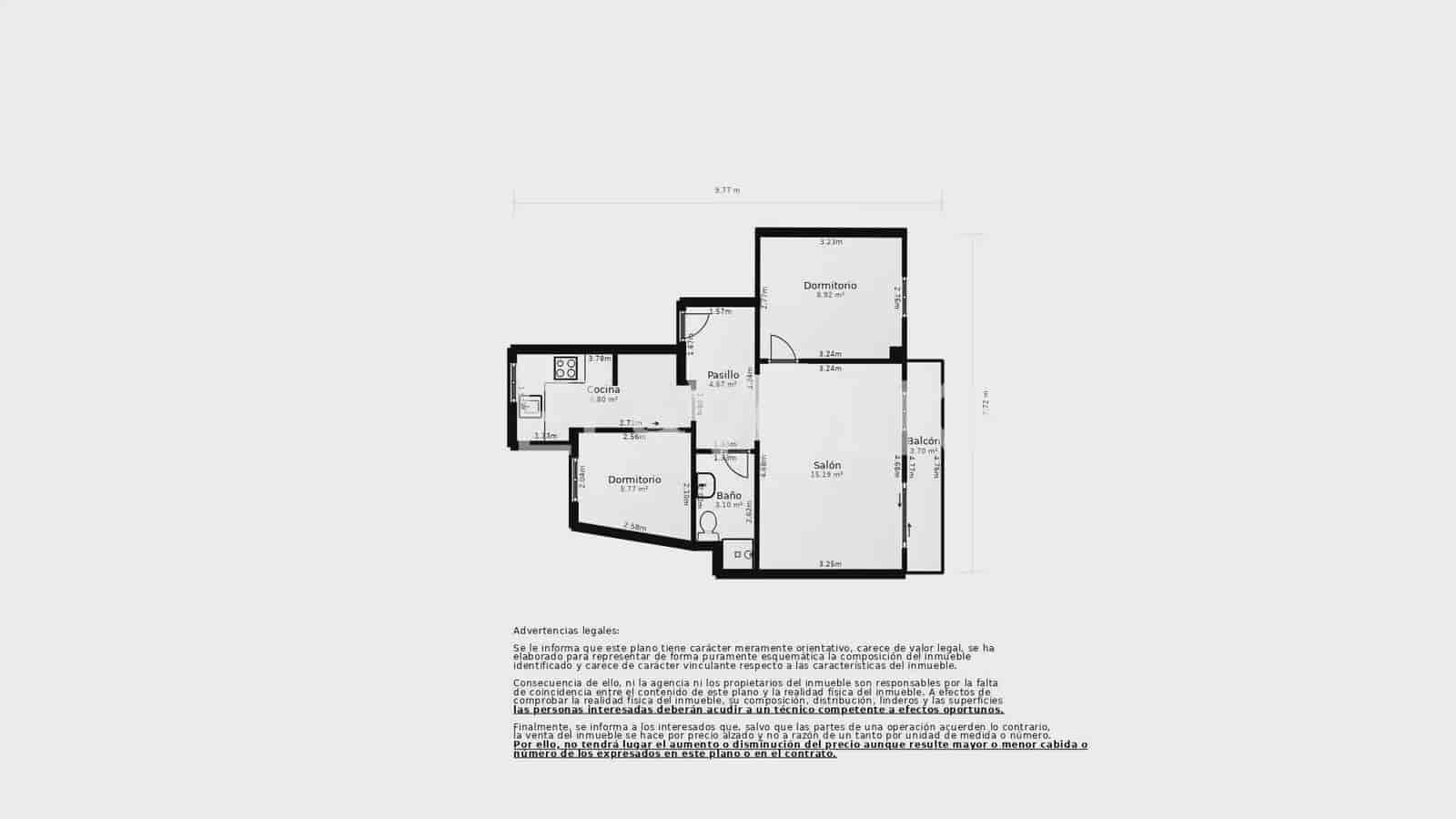 2 Zimmer Wohnung zu verkaufen in Valencia Stadt - 220.000 € (Ref: 9897525)