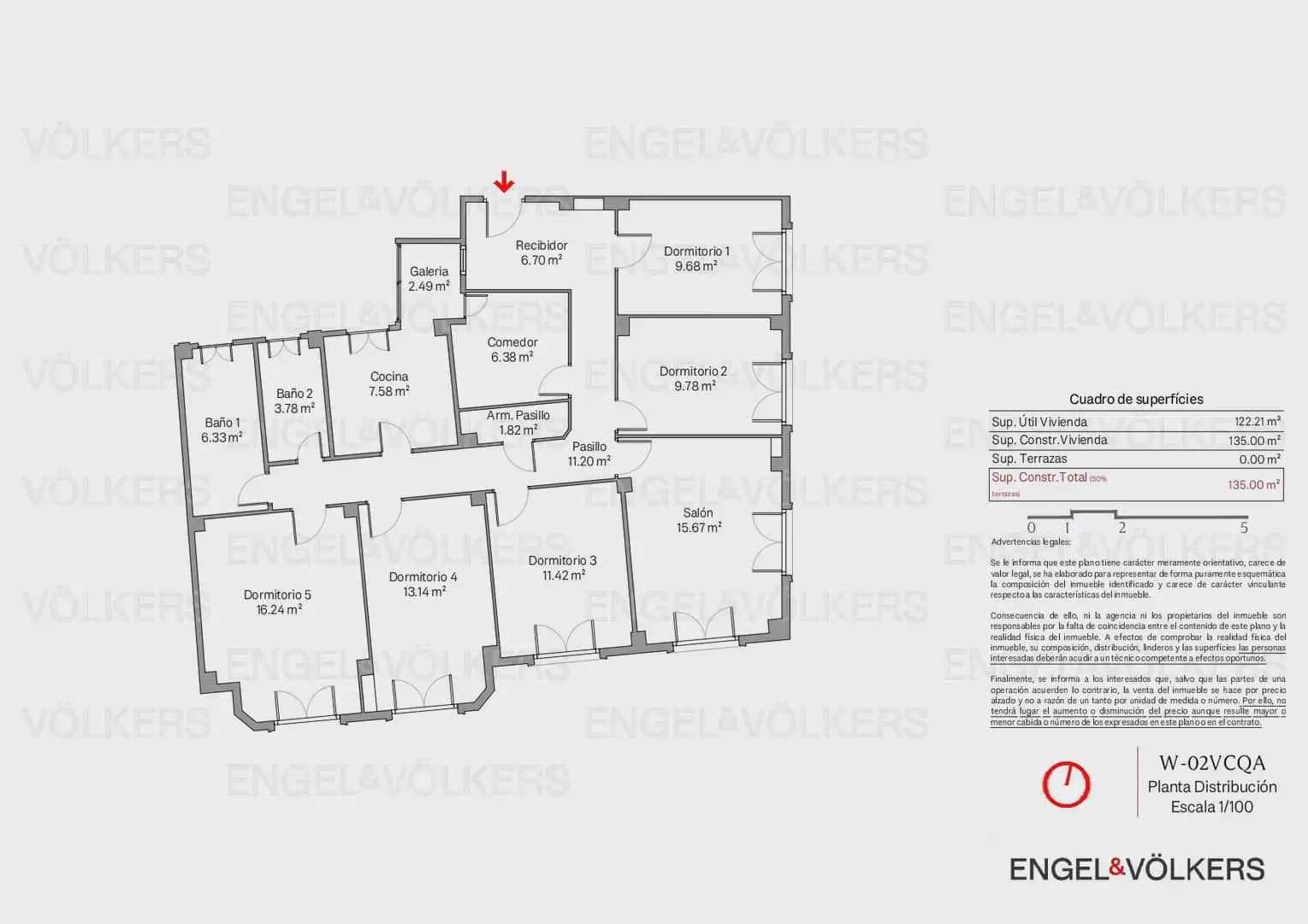 5 quarto Apartamento para arrendar em Valencia cidade - 2 000 € (Ref: 9897555)
