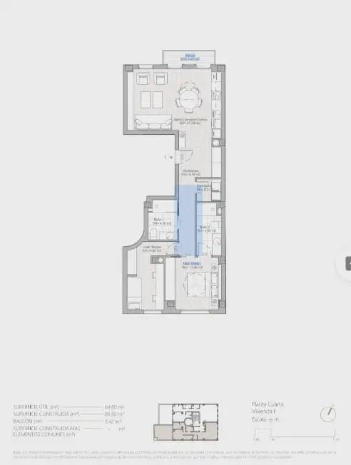 2 sovrum Lägenhet till salu i Valencia stad med garage - 615 000 € (Ref: 9897643)