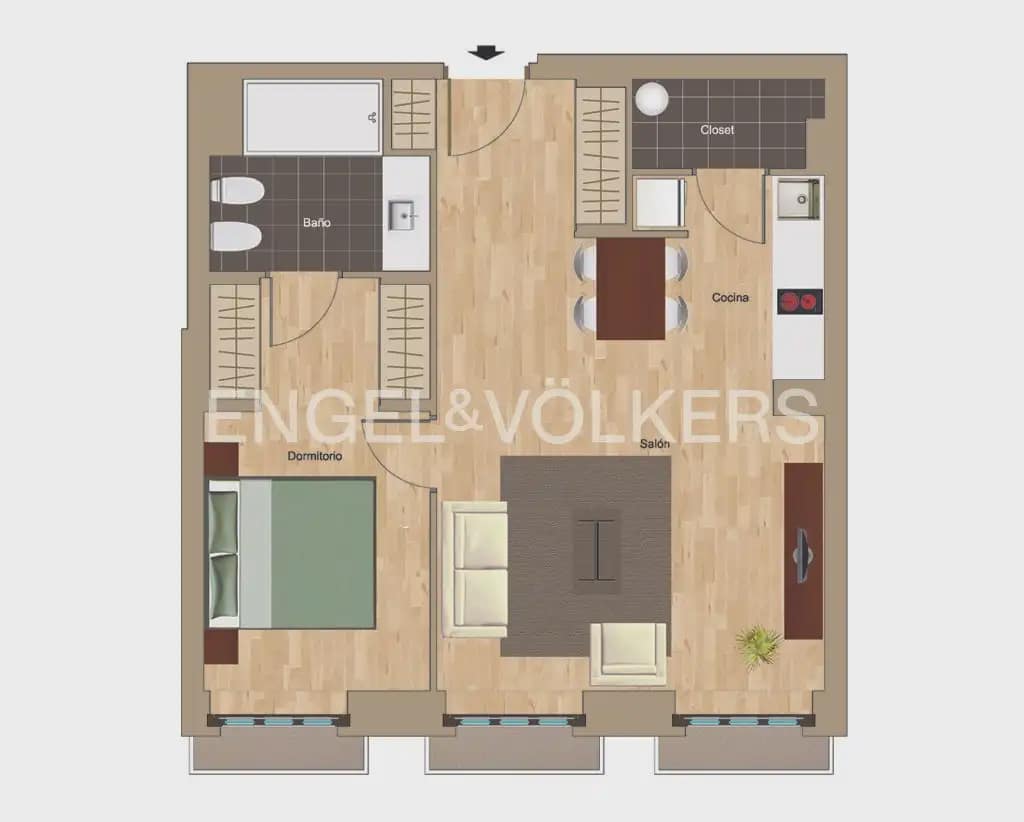 1 soveværelse Lejlighed til salg i Valencia by med swimmingpool - € 435.000 (Ref: 9897704)