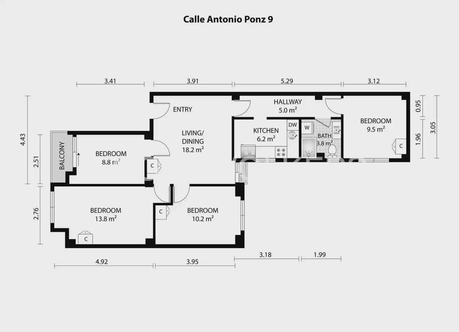 4 slaapkamer Flat te huur in Valencia stad - € 2.000 (Ref: 9897817)