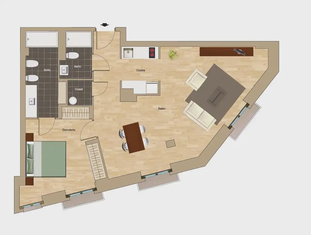 1 quarto Apartamento para venda em Valencia cidade com piscina - 595 000 € (Ref: 9897893)