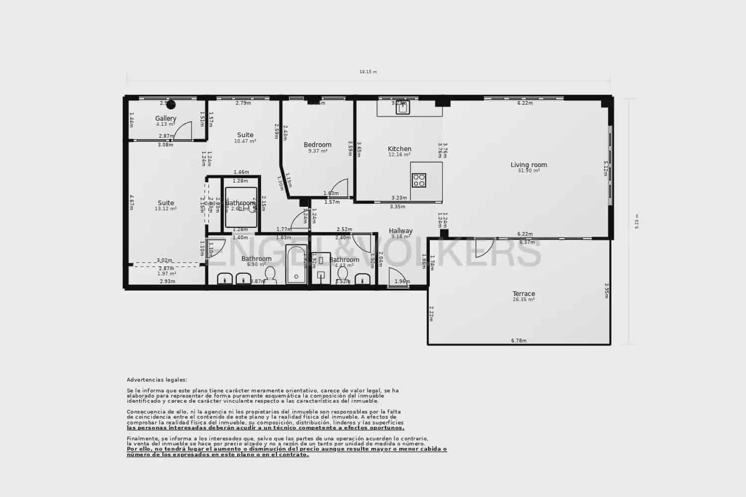 2 slaapkamer Penthouse te huur in Valencia stad met zwembad garage - € 3.800 (Ref: 9898146)