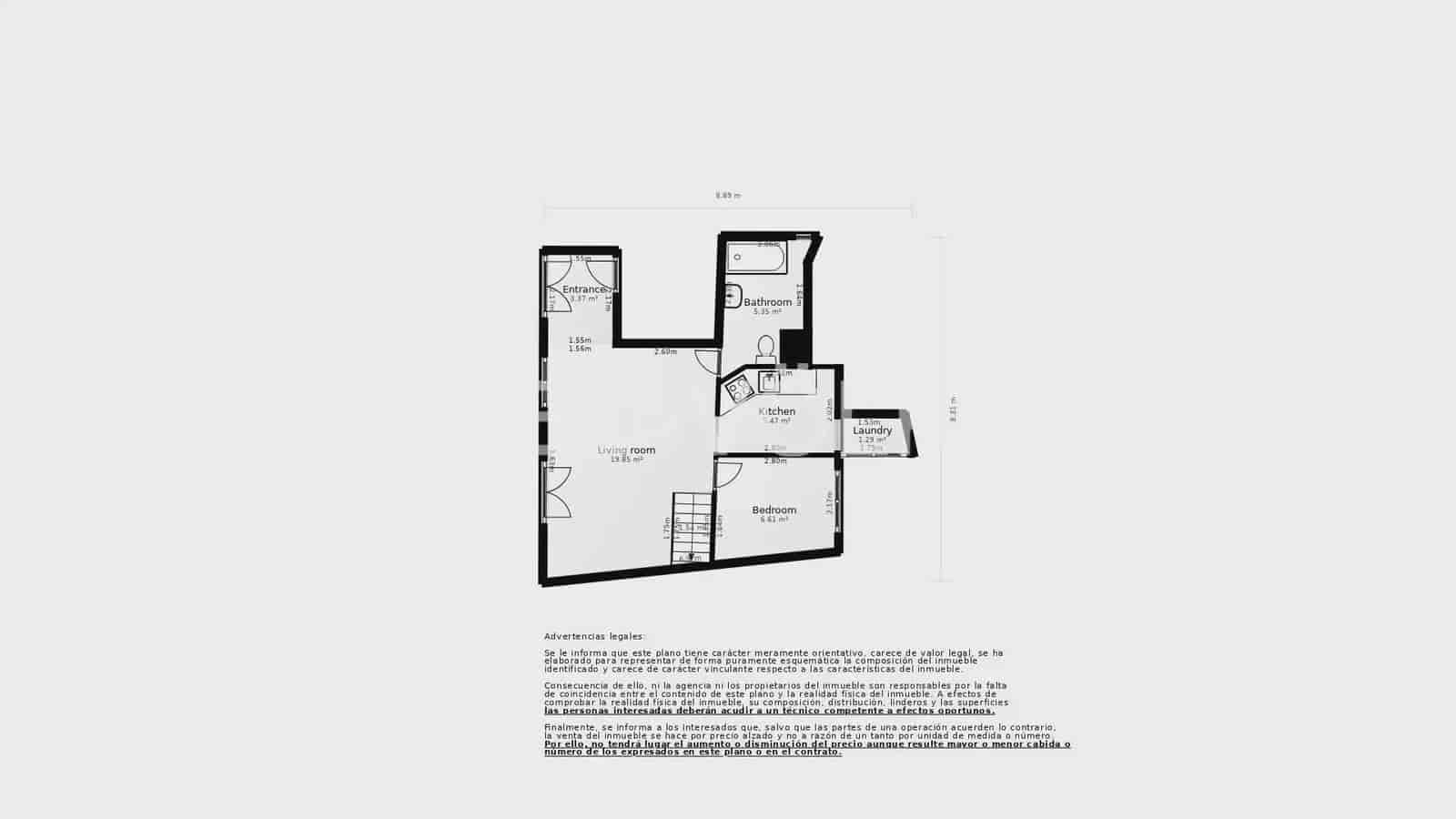2 Zimmer Wohnung zu verkaufen in Valencia Stadt - 285.000 € (Ref: 9926502)