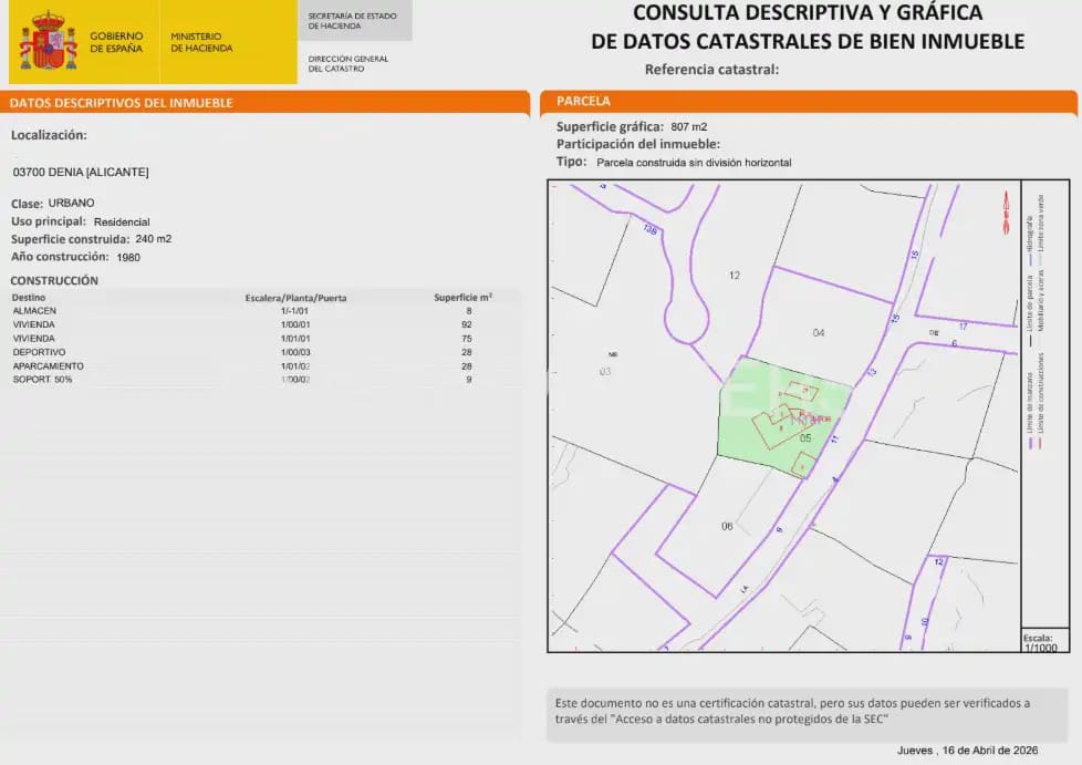 4 makuuhuone Huvila myytävänä paikassa Denia mukana uima-altaan 
autotalli - 479 000 € (Ref: 9941149)