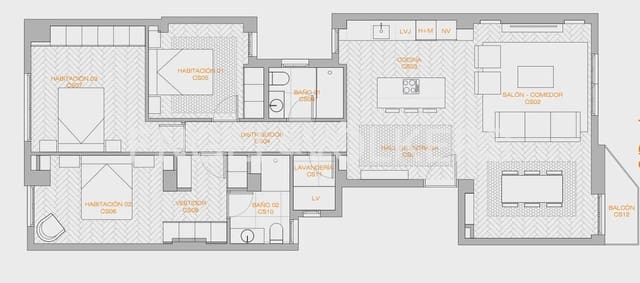 3 sypialnia Mieszkanie na sprzedaż w La Gran Via, Miasto Walencja - 840 000 € (Ref: 9956295)