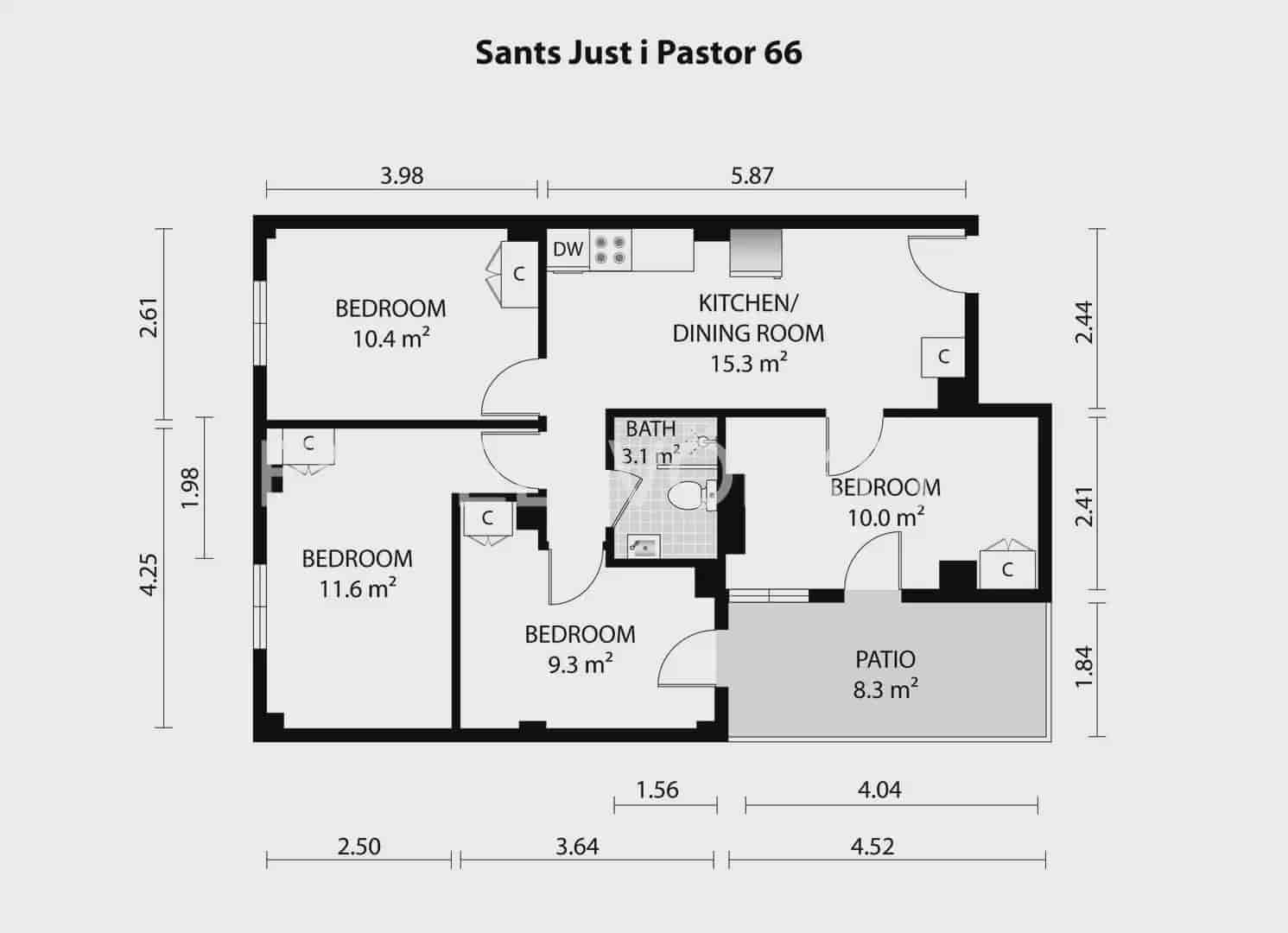 4 Zimmer Wohnung zu vermieten in Valencia Stadt - 2.000 € (Ref: 9978007)