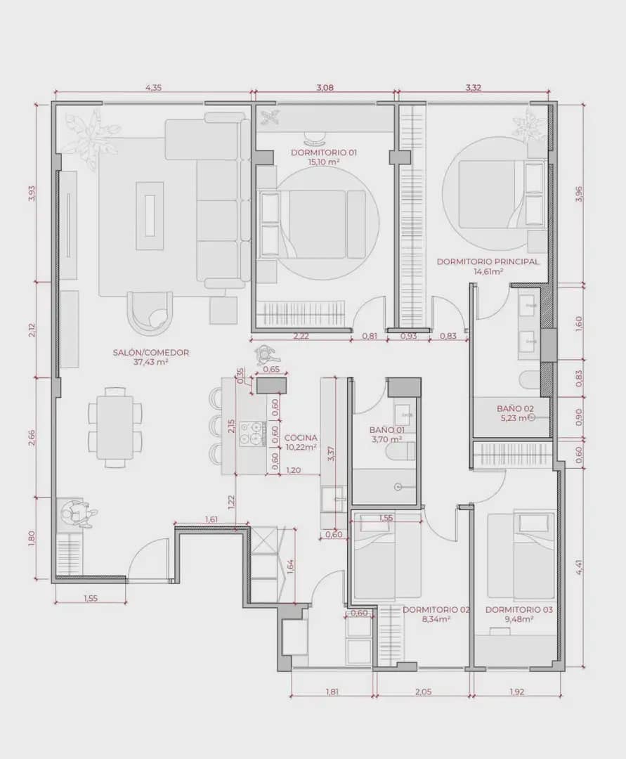 4 soverom Leilighet til leie i Valencia by med garasje - € 3 500 (Ref: 9999090)