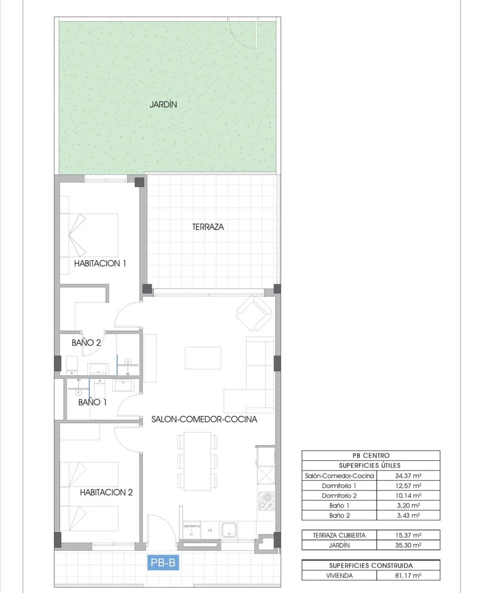 2 makuuhuone Huoneisto myytävänä paikassa La Villajoyosa / Vila Joiosa mukana uima-altaan 
autotalli - 375 000 € (Ref: 10073829)