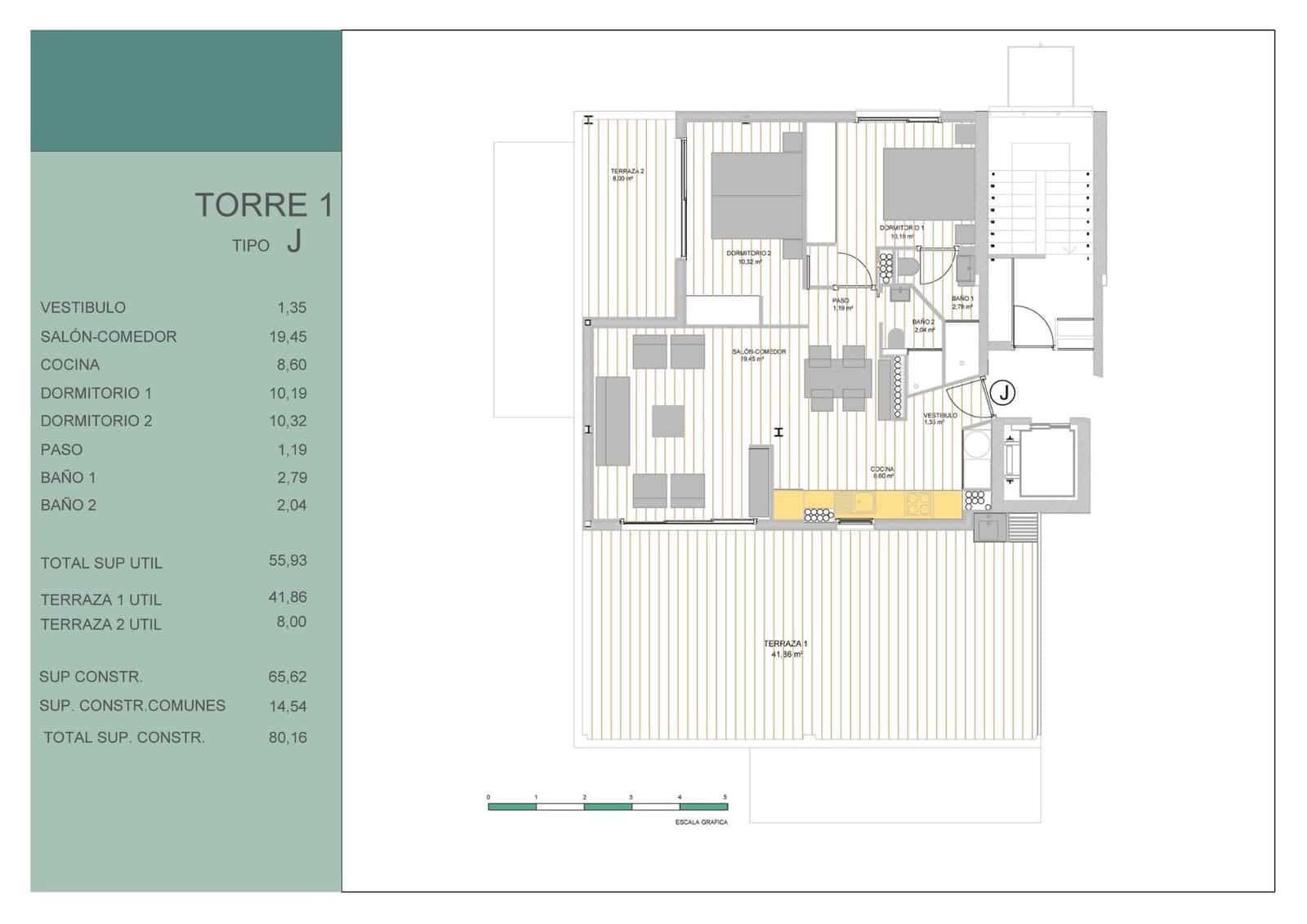 2 makuuhuone Kattohuoneisto myytävänä paikassa Guardamar del Segura mukana uima-altaan - 445 000 € (Ref: 10073980)