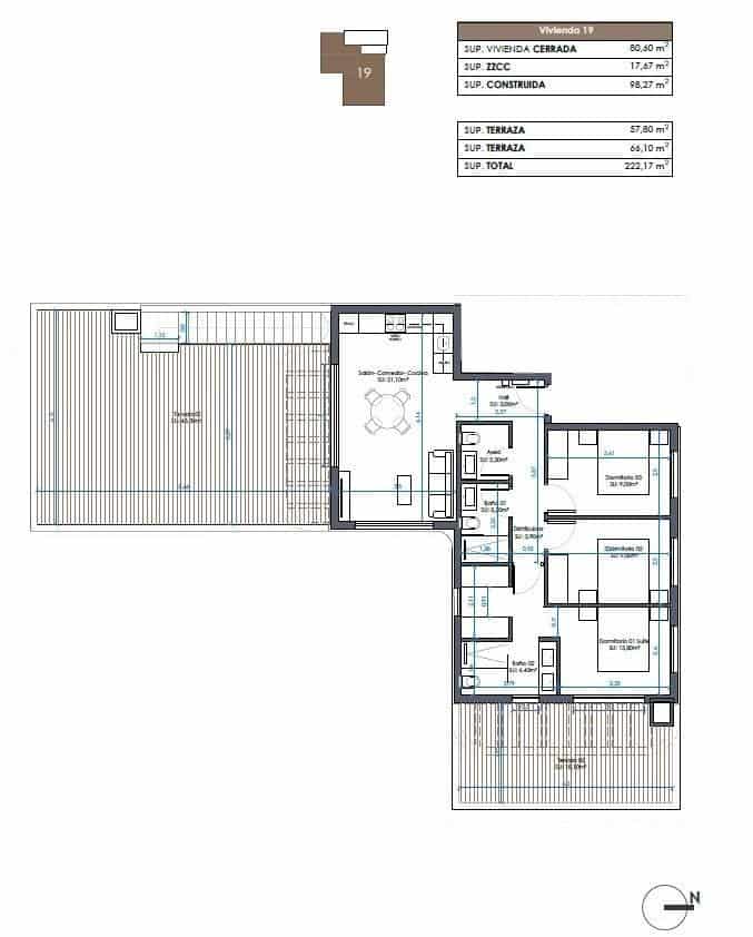 3 sovrum Takvåning till salu i Guardamar del Segura med pool - 695 000 € (Ref: 10073982)