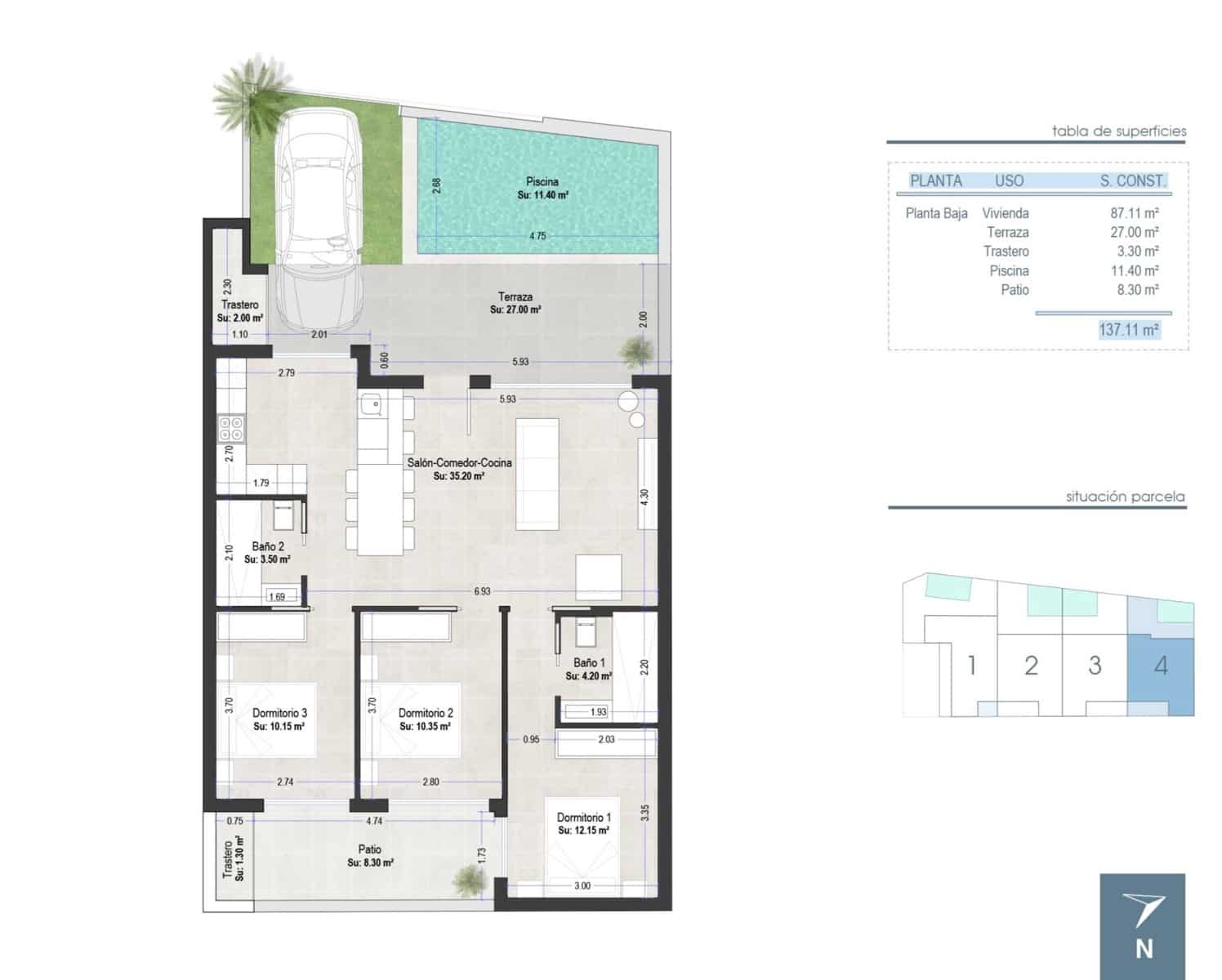 3 quarto Bungalow para venda em San Pedro del Pinatar com piscina garagem - 409 000 € (Ref: 10074121)