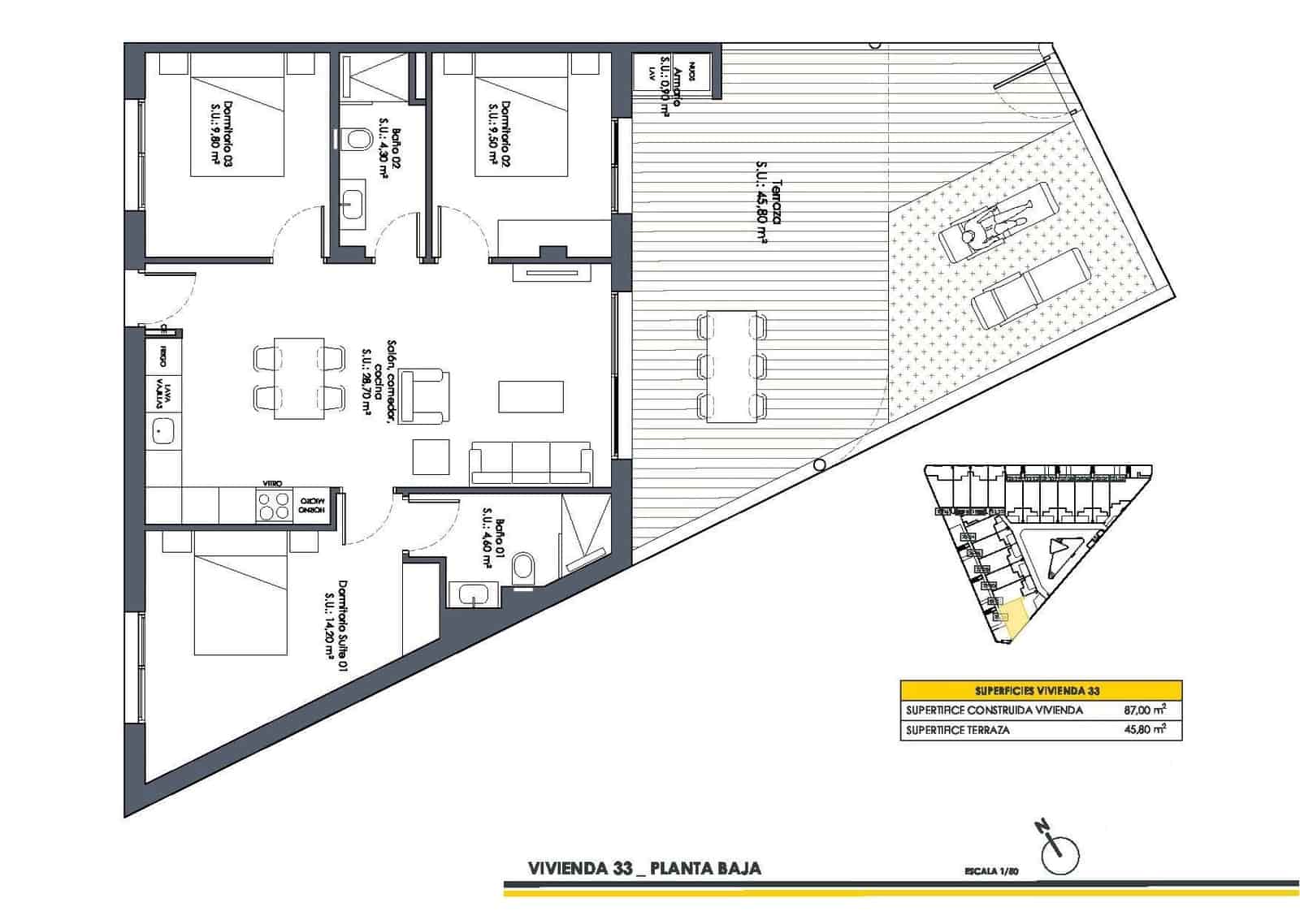 3 quarto Bungalow para venda em San Fulgencio com piscina garagem - 308 900 € (Ref: 10074212)