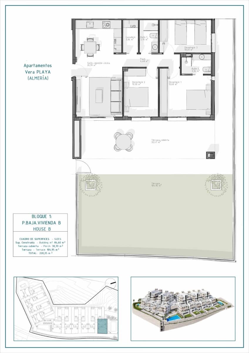3 soverom Leilighet til salgs i Vera med svømmebasseng garasje - € 345 000 (Ref: 10074237)