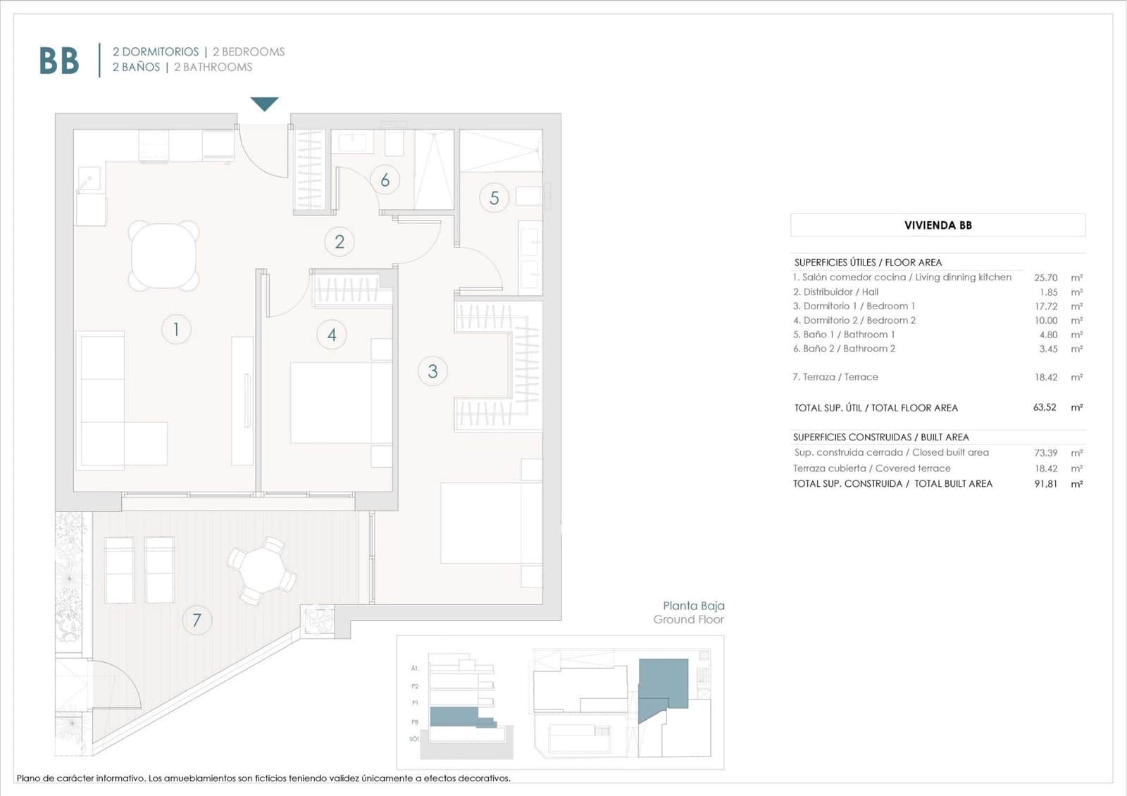 2 soverom Leilighet til salgs i Benijofar med svømmebasseng garasje - € 325 000 (Ref: 10074339)