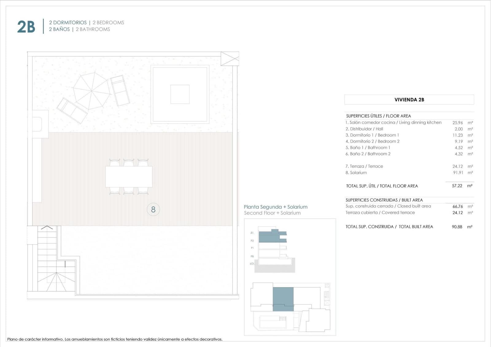 2 soveværelse Penthouse til salg i Benijofar med swimmingpool garage - € 410.000 (Ref: 10074343)